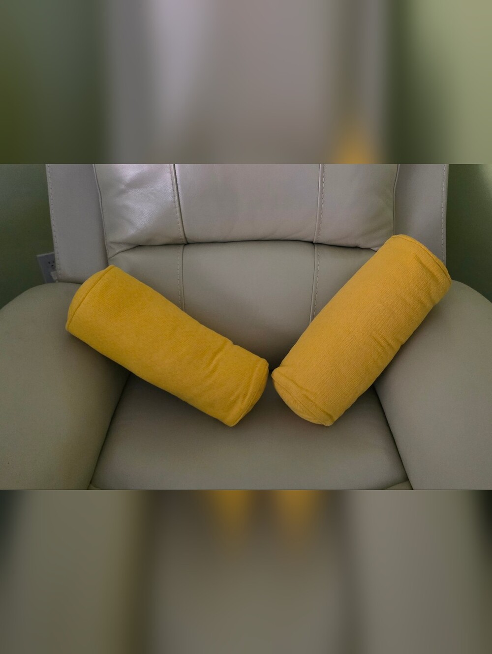 Pair of Mustard Yellow Bolster Pillows